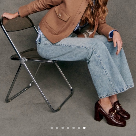 Sezane Julianne Croc-Embossed Loafers - Picture 6 of 14